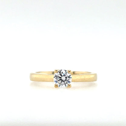 9ct Gold Classic CZ Solitaire Ring 0.40ct GRZ379