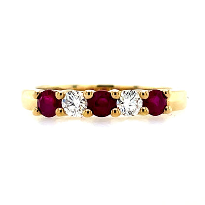 9ct Gold Ruby & Diamond  Eternity Ring GRR092