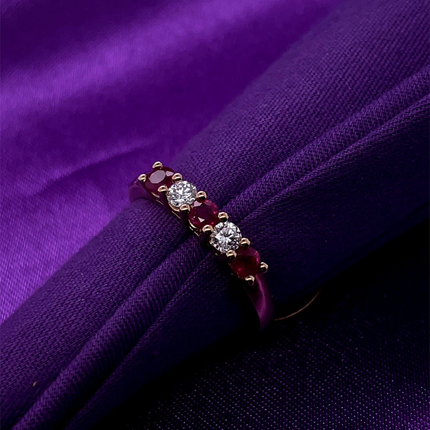 9ct Gold Ruby & Diamond  Eternity Ring GRR092