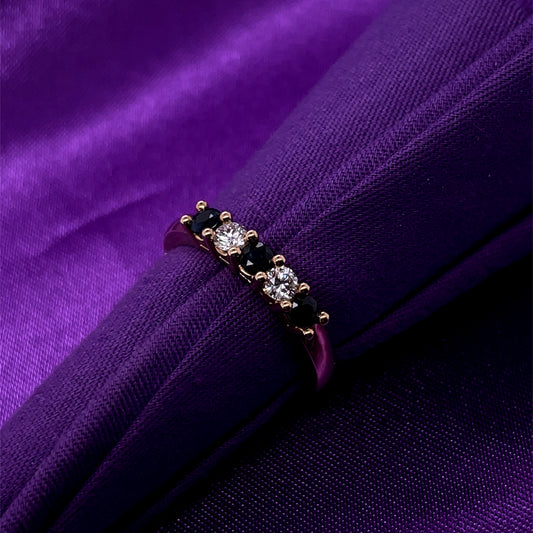 9ct Gold Sapphire & Diamond Eternity Ring GRS202