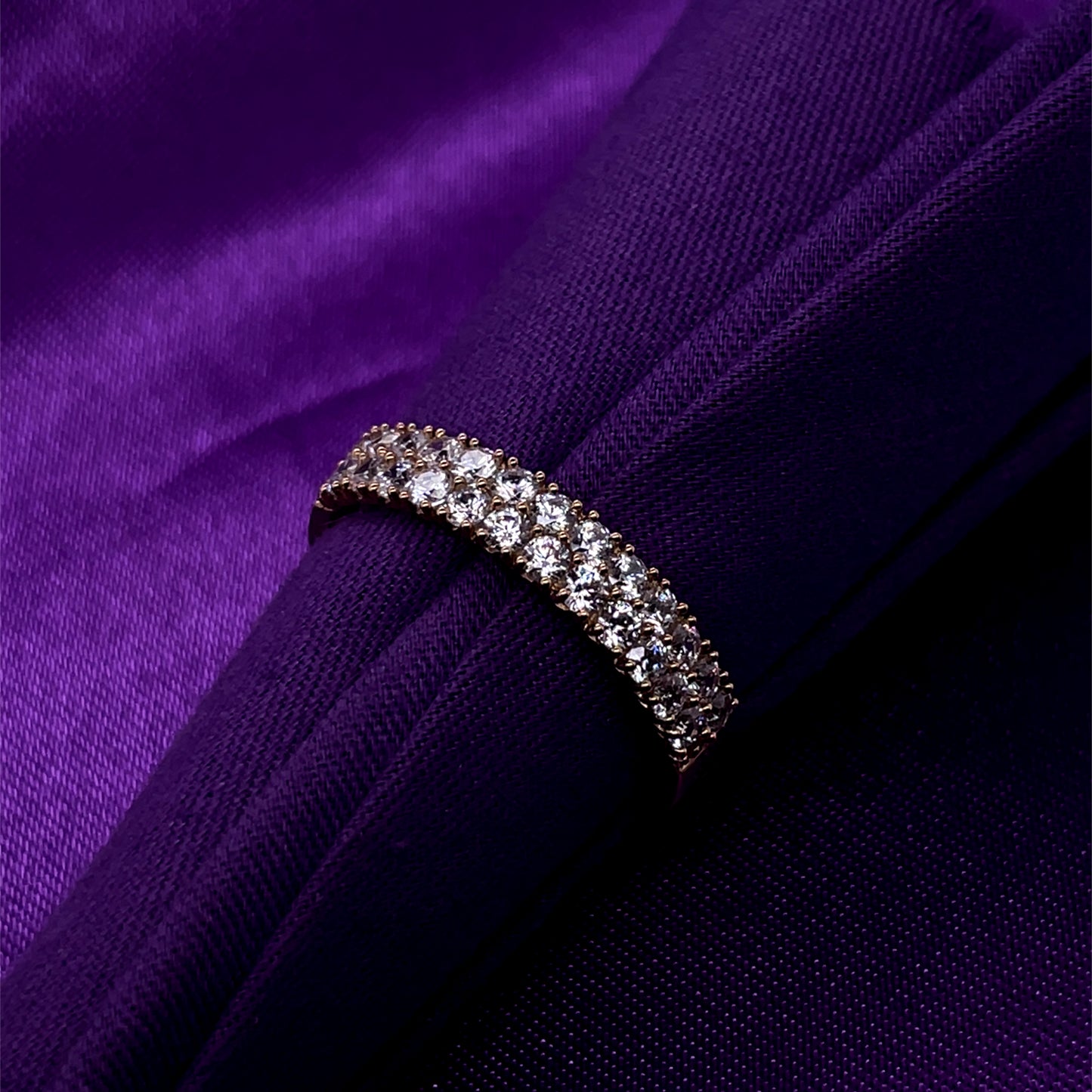 9ct Gold CZ Double Row Eternity Ring GRA113