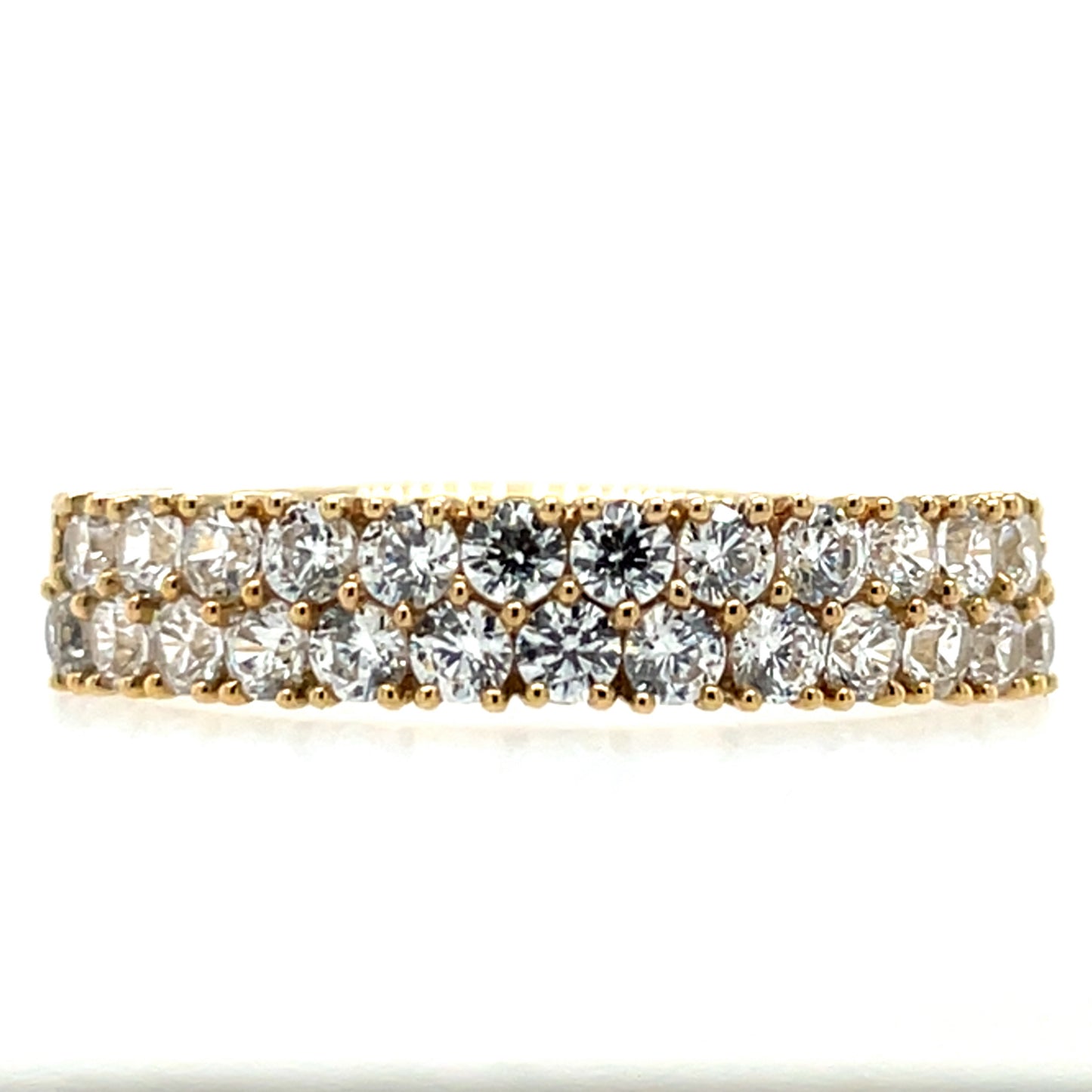 9ct Gold CZ Double Row Eternity Ring GRA113