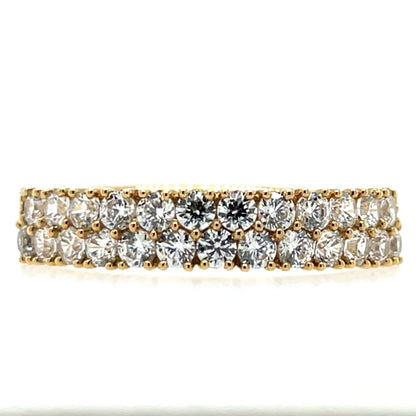 9ct Gold CZ Double Row Eternity Ring GRA113