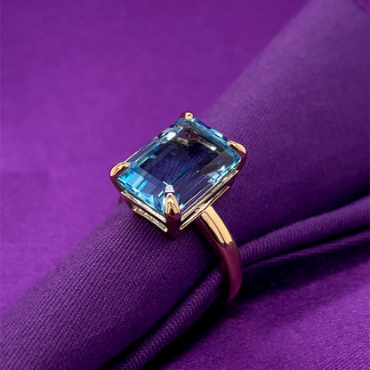 9ct Gold Sky Blue Topaz Cocktail Ring GRX294