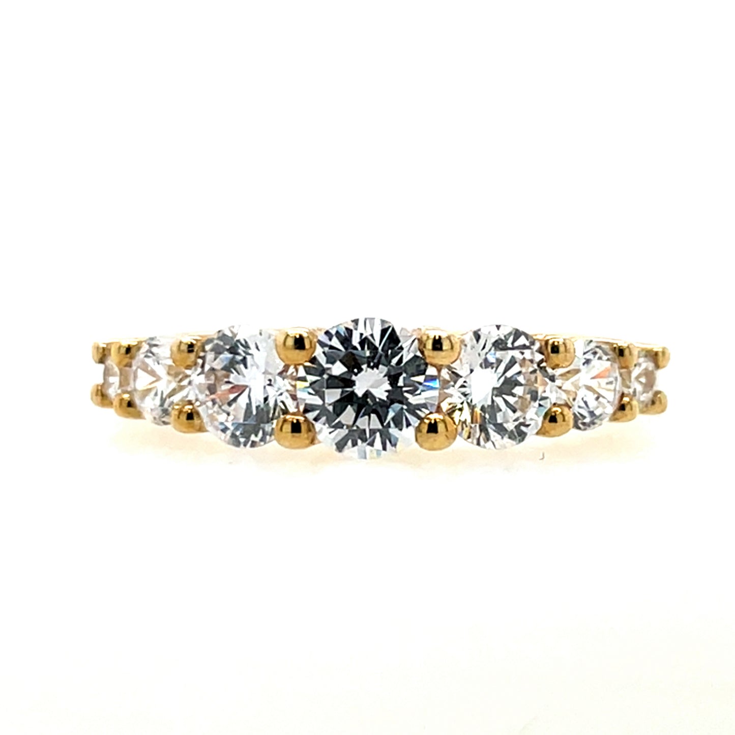 9ct Gold Graduated 7 CZ Ring GRA114
