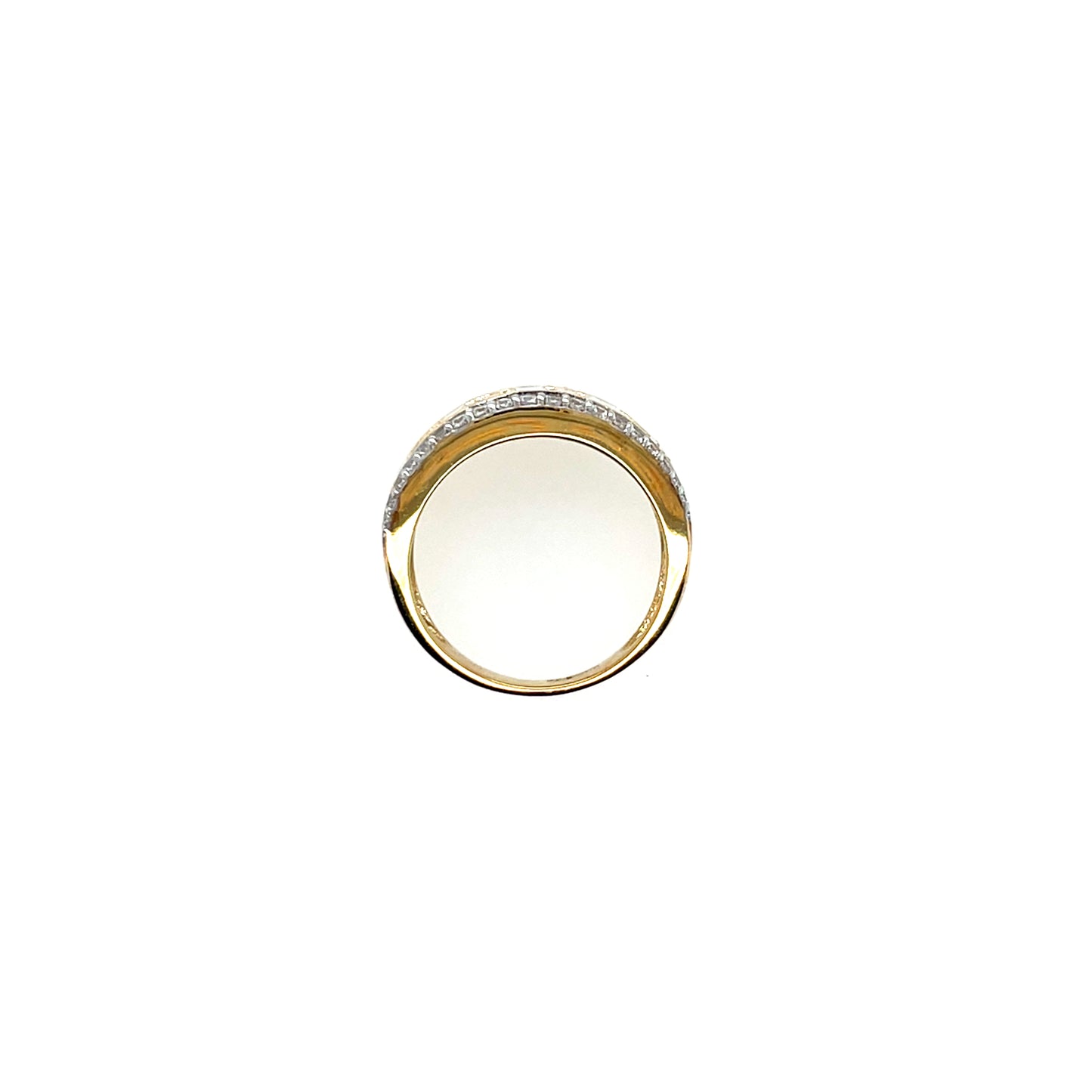 9ct Gold CZ Three Row Band Ring GRZ373