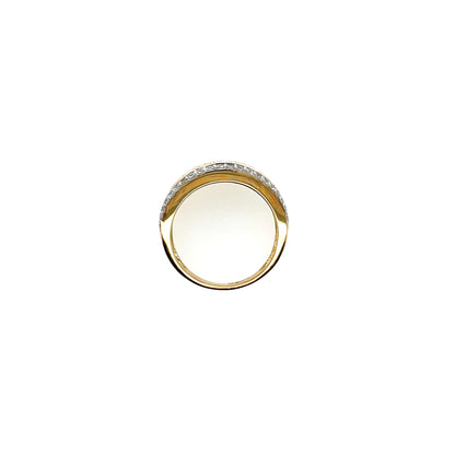 9ct Gold CZ Three Row Band Ring GRZ373