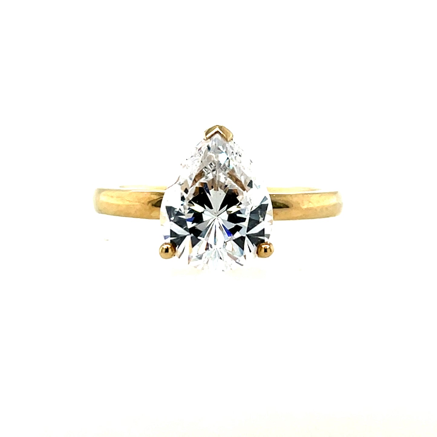 9ct Gold Teardrop CZ Solitaire Ring GRZ362