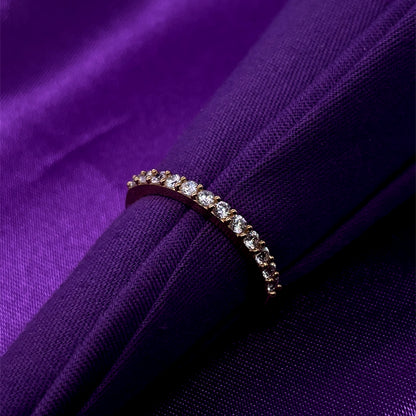 9ct Gold 2mm CZ Claw Set Eternity Ring GRA109