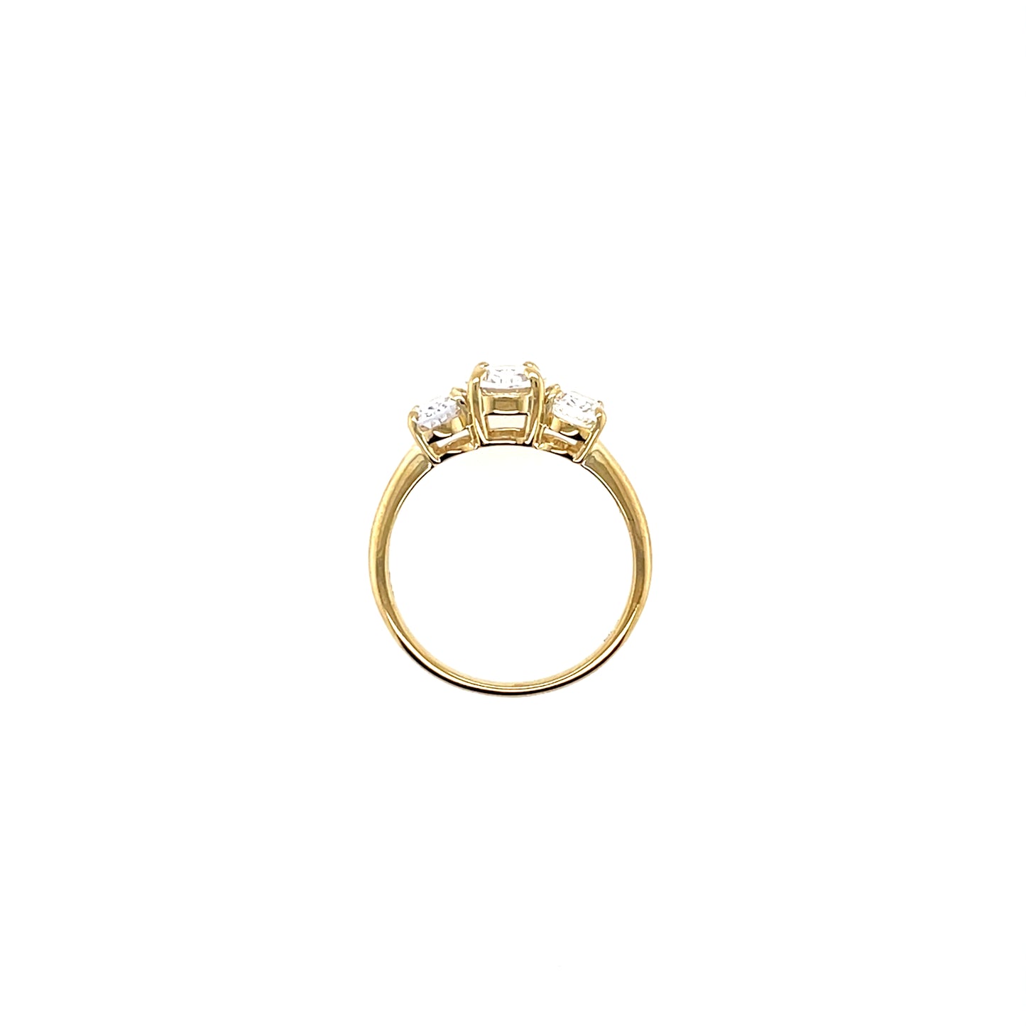 9ct Gold CZ Oval Trilogy Ring GRZ375