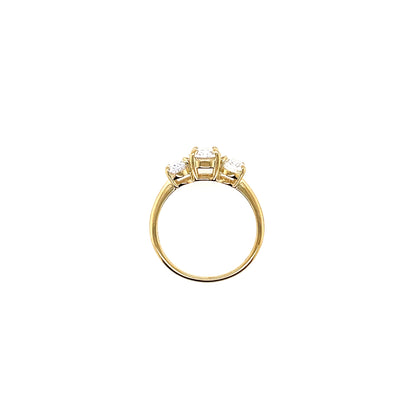 9ct Gold CZ Oval Trilogy Ring GRZ375
