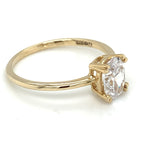 9ct Gold Classic Oval CZ Solitaire Ring GRZ317