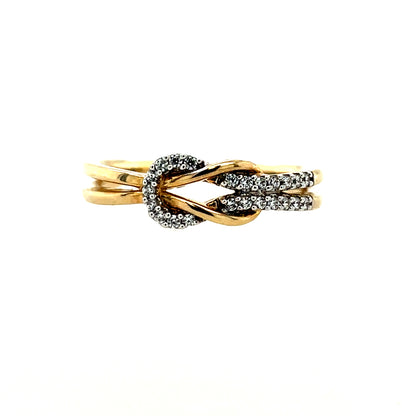 9ct Gold CZ Knot Ring GRZ301