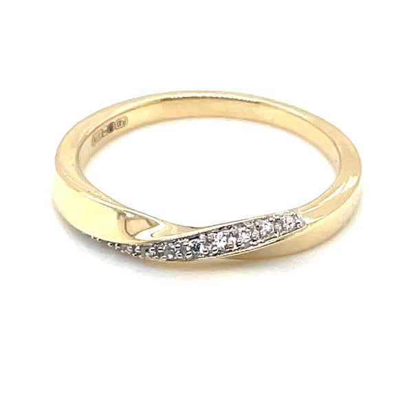 9ct Gold CZ Twisted Eternity Ring GRZ311