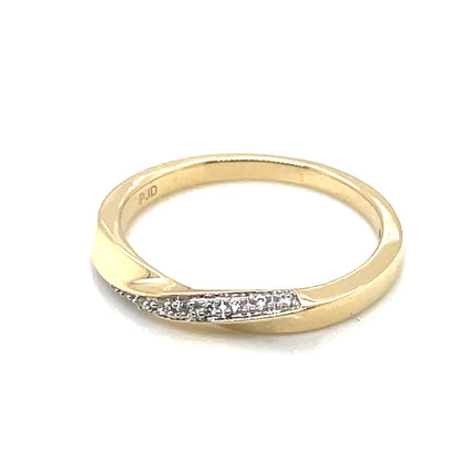 9ct Gold CZ Twisted Eternity Ring GRZ311