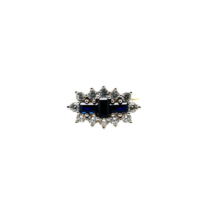 9ct Gold Created Sapphire & CZ Dress Ring GRS274