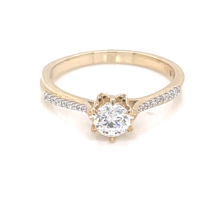 9ct Gold CZ Solitaire Ring GRZ352