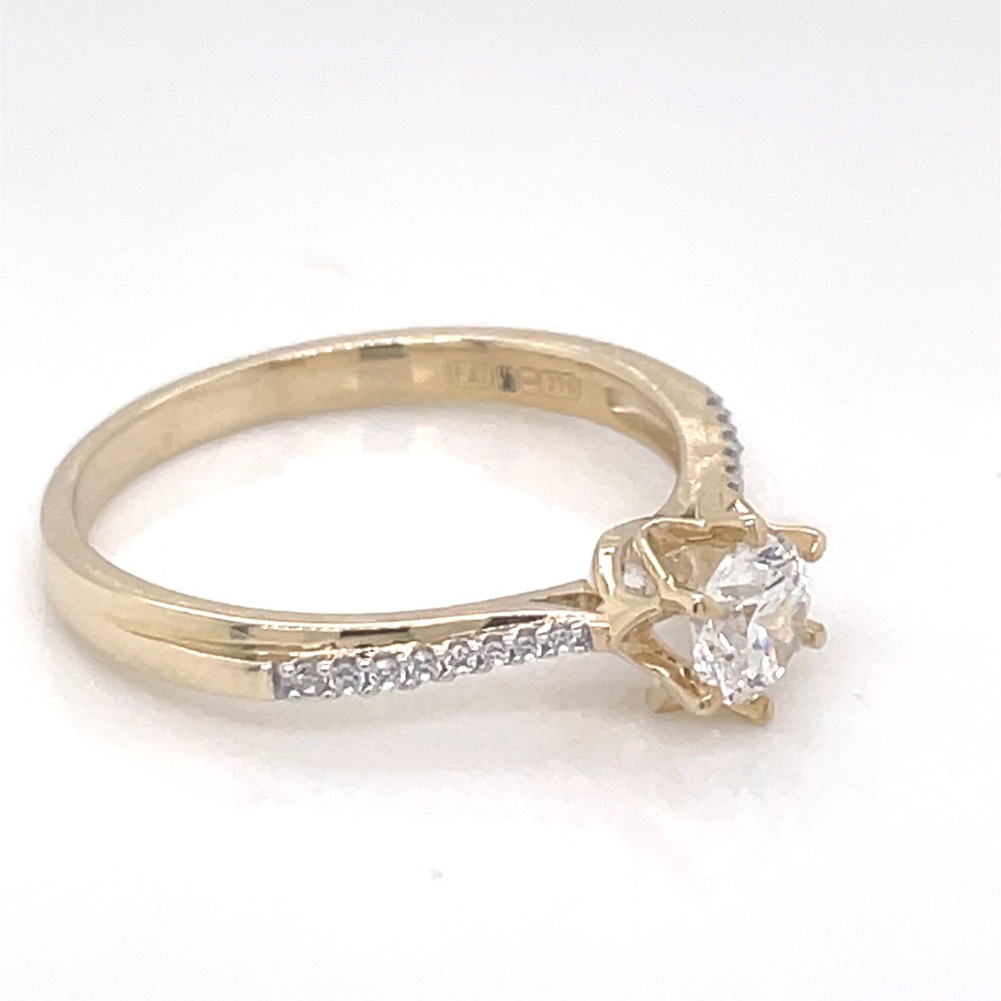 9ct Gold CZ Solitaire Ring GRZ352