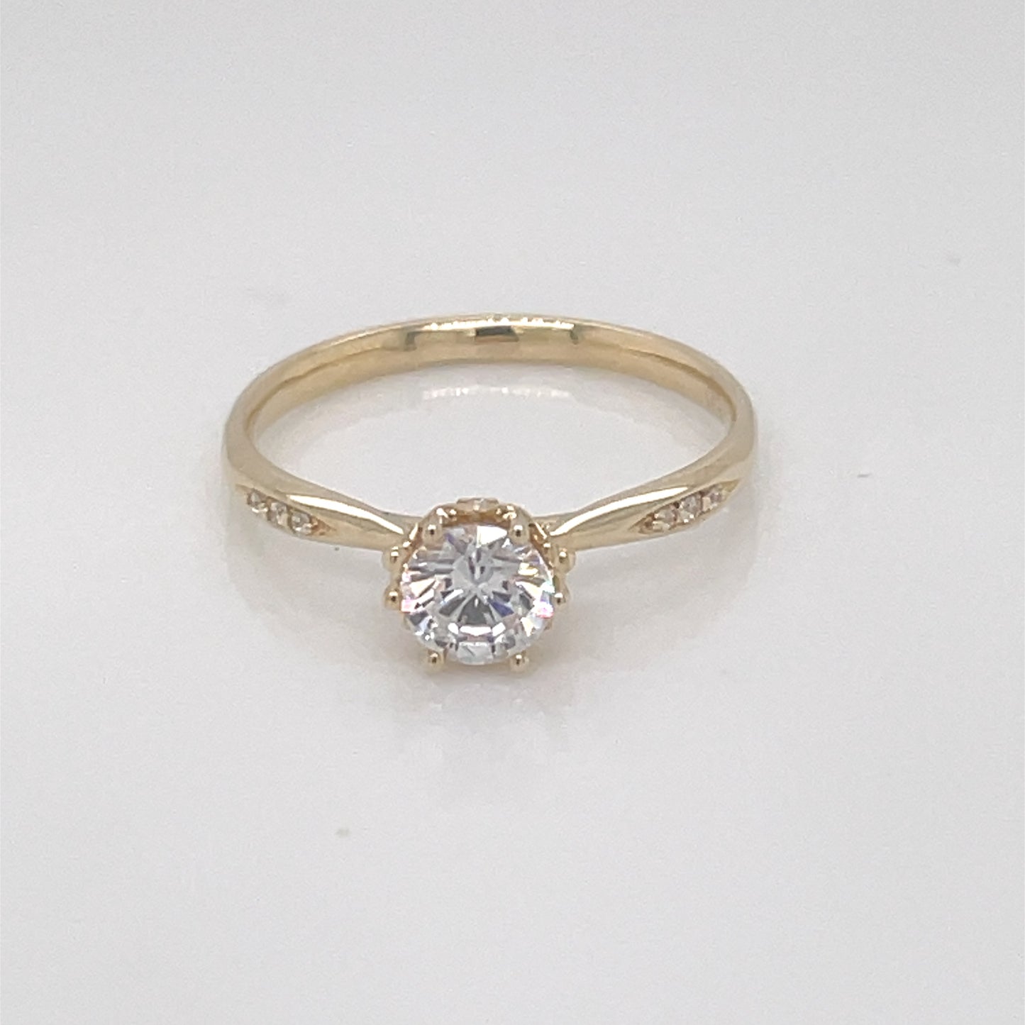 9ct Gold CZ Solitaire Ring GRZ351