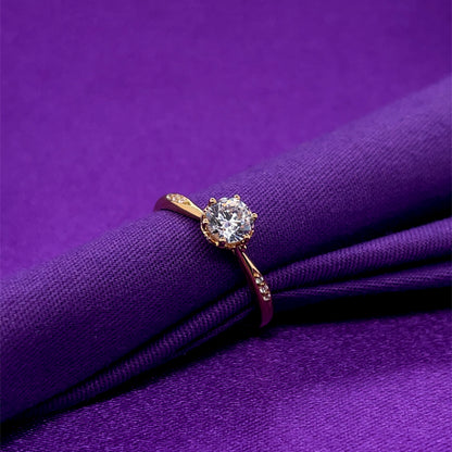 9ct Gold CZ Solitaire Ring GRZ351