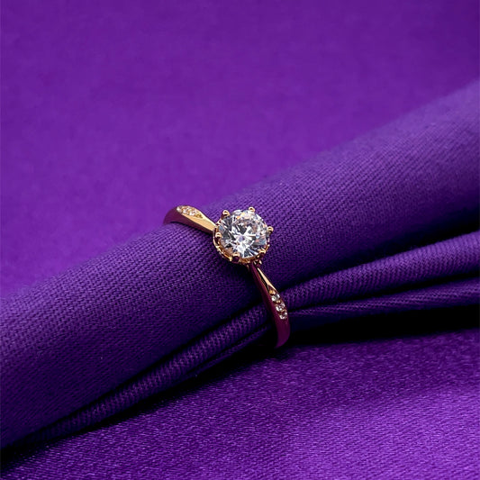 9ct Gold CZ Solitaire Ring GRZ351