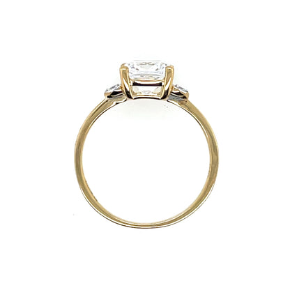 9ct Gold Cushion CZ Ring GRZ403