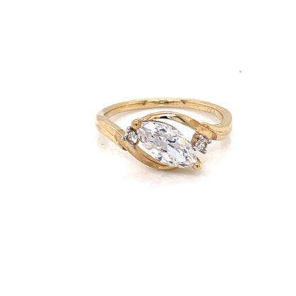 9ct Gold CZ Marquise Ring GRZ348