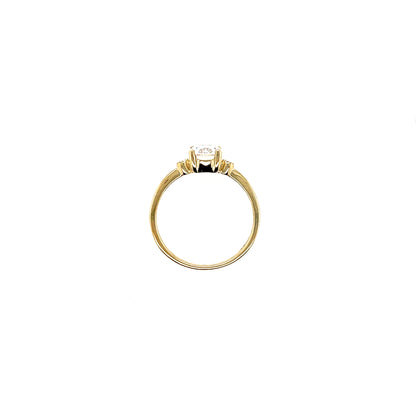 9ct Gold Classic Oval CZ Solitaire Ring GRZ375