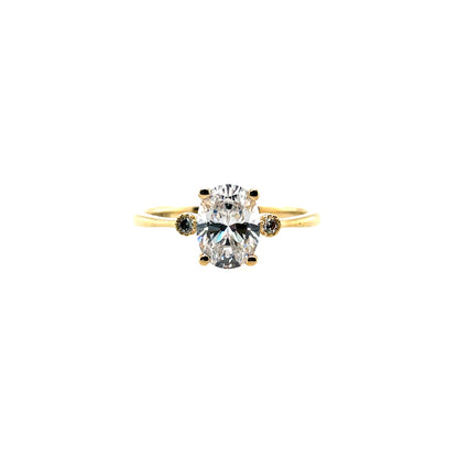 9ct Gold Classic Oval CZ Solitaire Ring GRZ375