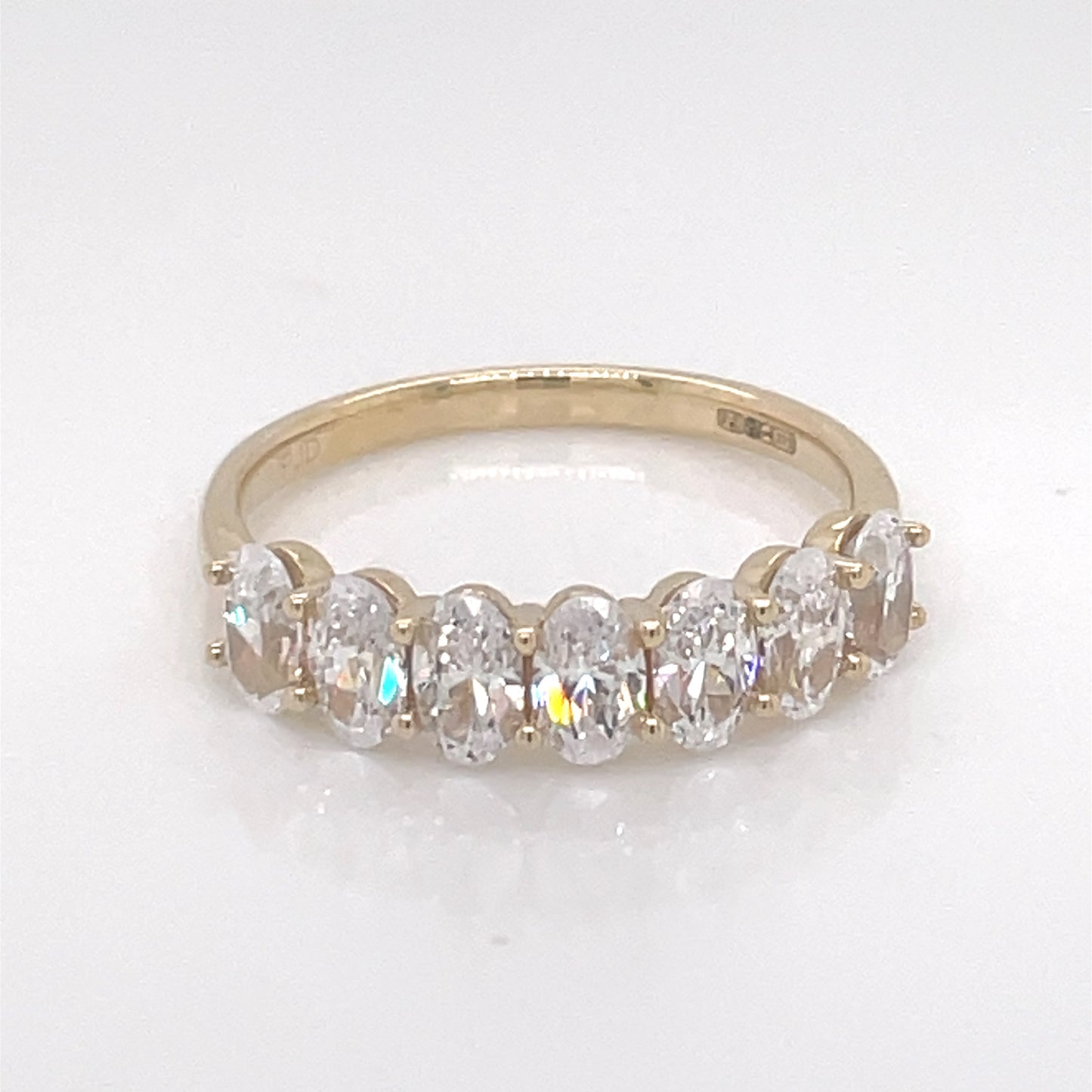 9ct Gold CZ Oval 7-stone Eternity Ring GRA115