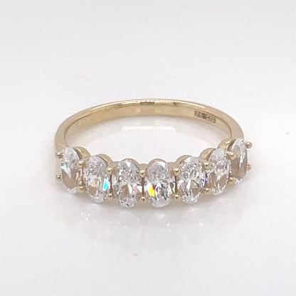 9ct Gold CZ Oval 7-stone Eternity Ring GRA115