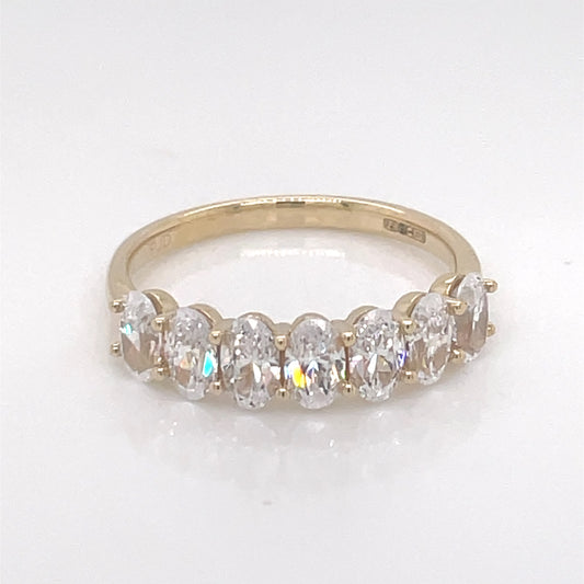 9ct Gold CZ Oval 7-stone Eternity Ring GRA126