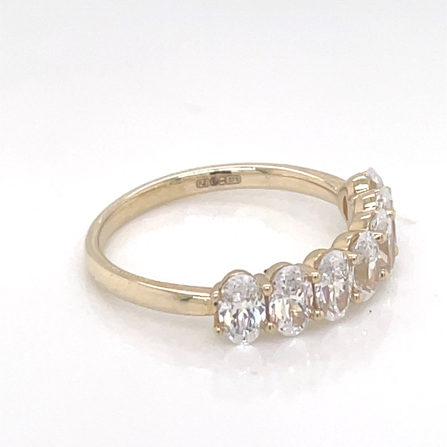 9ct Gold CZ Oval 7-stone Eternity Ring GRA115