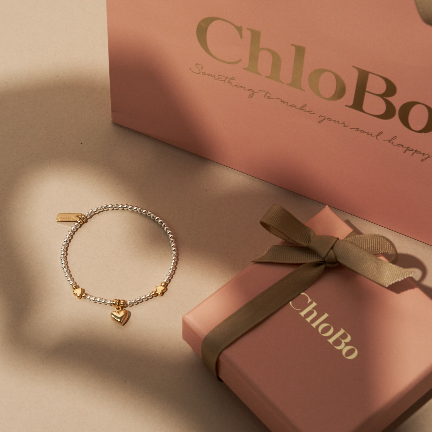 ChloBo Silver/Gold plated Golden Moments of Love Bracelet