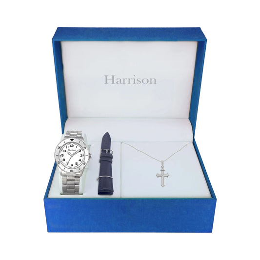 Boys Communion Watch & Silver Cross Gift Set BCS1001