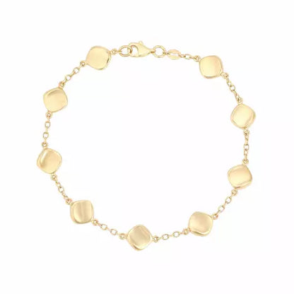 9ct Gold Cushion Drops Station Bracelet GB400