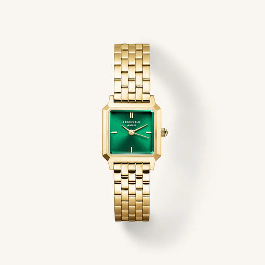 Rosefield Boxelle Emerald Gold Watch BEGSG-B05