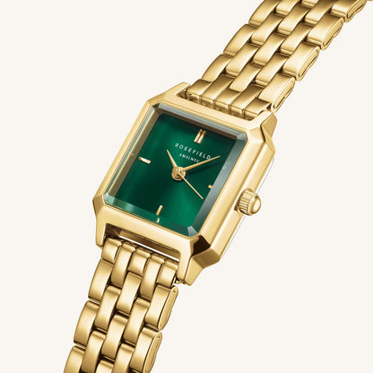 Rosefield Boxelle Emerald Gold Watch BEGSG-B05