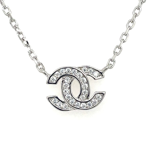 Sterling Silver CZ Pendant & Earring Set BJN025