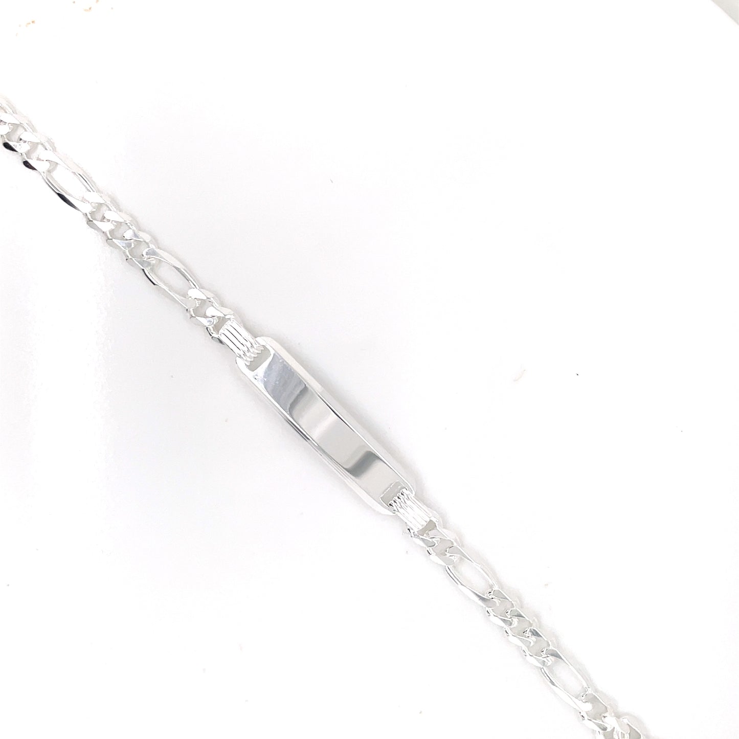 Sterling Silver 18cm Engravable Figaro Identity Bracelet BR5