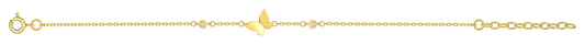 Bijoux D'Or 18ct Gold-Plated CZ Butterfly Bracelet BSBZ54Z18
