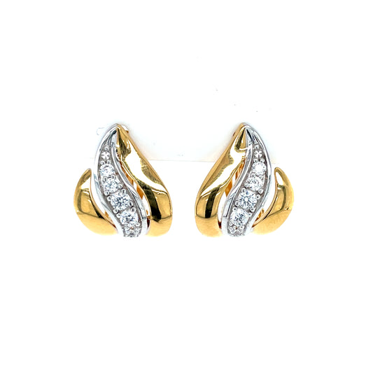 Bijoux D'Or 18ct Gold-Plated CZ Clip-on Earrings BSWH08Z