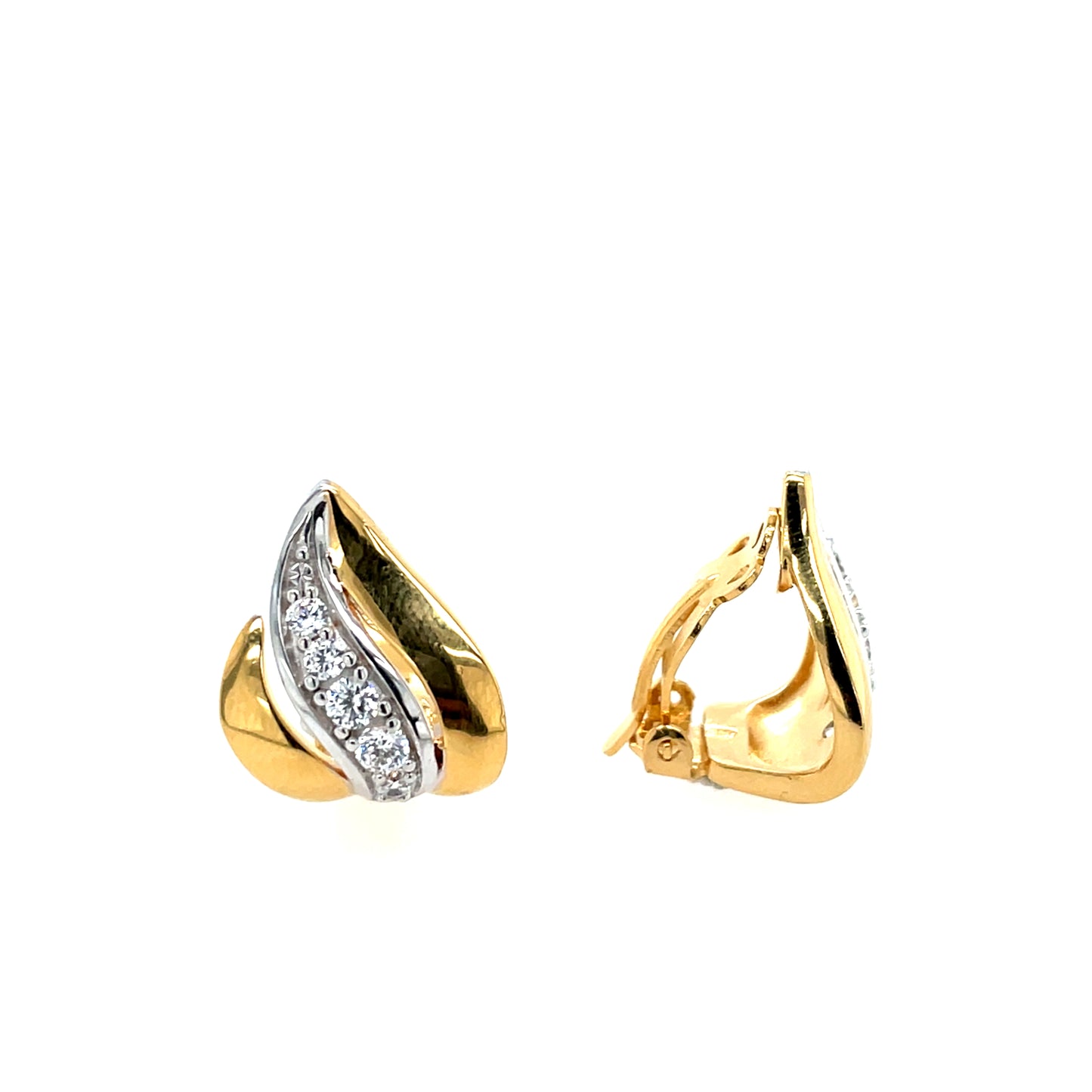 Bijoux D'Or 18ct Gold-Plated CZ Clip-on Earrings BSWH08Z