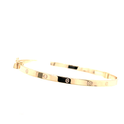 9ct Gold 3.5mm Hollow Dotted Bangle GB447