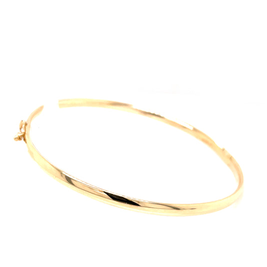 9ct Gold 3.75mm Hollow Oval Bangle GB446