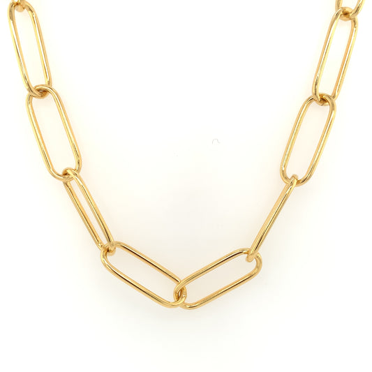 Sterling Silver 18ct Gold Italian Paper Link Necklace