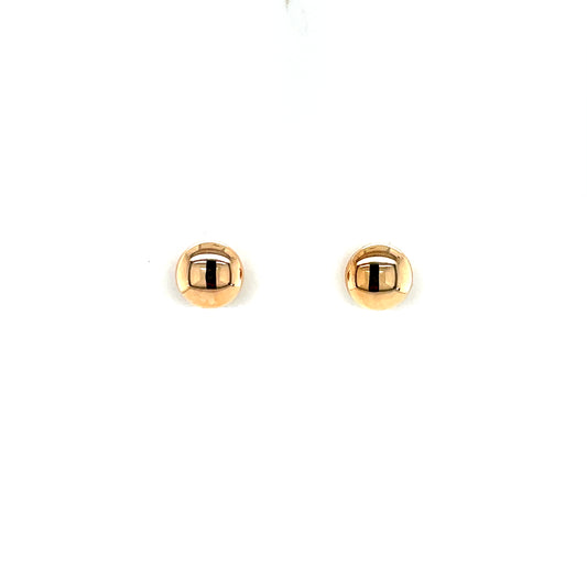9ct Gold 6mm Button Stud Earrings GE1064