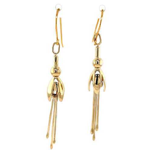 18ct Gold-plated Fuchsia Drop Earrings GFCE132