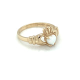 9ct Gold Created Opal Claddagh Ring GR340