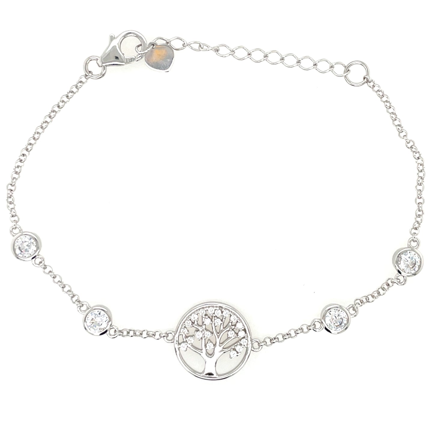 Sterling Silver CZ Tree of Life Bracelet CSB960